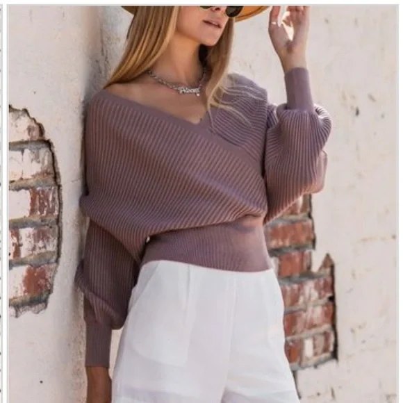 Hope Horizon Purple Wrap Knit Top - Picture 8 of 14